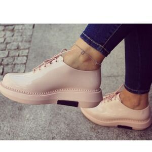 WOMENS MELISSA AND VITORINO CAMPOS GRUNGE PVC LACE-UP PLATFORM OXFORD